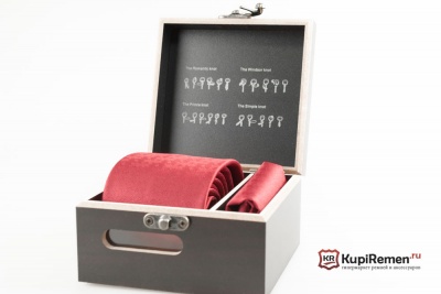 Мужской галстук с нагрудным платком Roberto Fzancrin в деревянной коробке - kupiremen.ru