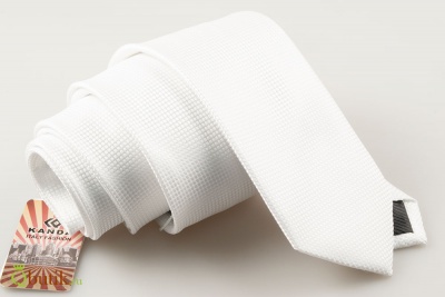 Классический галстук белого цвета "KANDA", 5 см