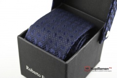 Узкий галстук синего цвета Roberto Fzancrin в коробке