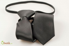 Чёрный подростковый завязанный галстук Lider