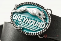 Кожаный ремень с пряжкой "Greyhound" (Борзая) 3D