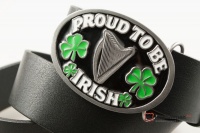 Кожаный ремень с пряжкой "Proud to be Irish"