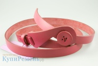 Женский дизайнерский ремень "Пуговица", розовый
