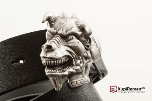Ремень с пряжкой "DEMON DOG" (Собака демон) - kupiremen.ru