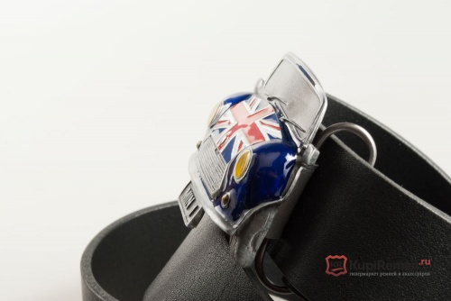 Ремень "MINI" 3D (автомобиль Mini, синий ) - kupiremen.ru