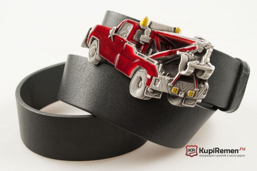 Кожаный ремень с пряжкой "PICK UP TRUCK" (Эвакуатор) - kupiremen.ru