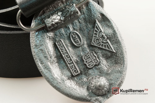 Кожаный ремень с пряжкой "ROCK 'N' ROLL" (Рок-н-ролл) 3D - kupiremen.ru