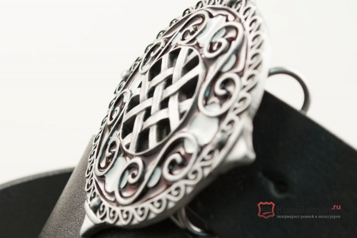 Кожаный ремень с пряжкой "CELTIC SHIELD RED" (Кельтский щит) - kupiremen.ru