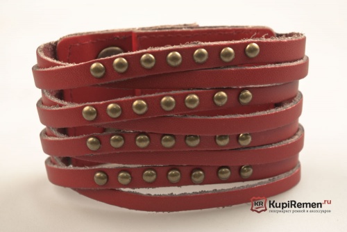 Широкий браслет с клёпками - kupiremen.ru
