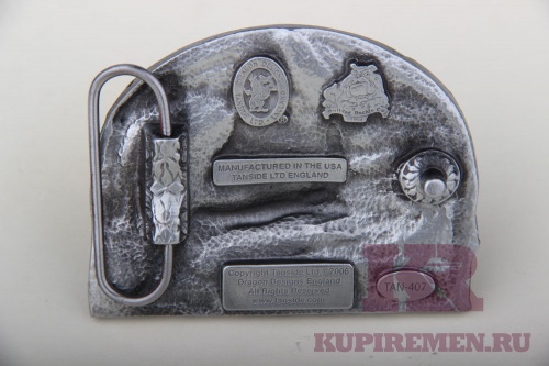 Кожаный ремень с пряжкой "Рыбалка" - kupiremen.ru