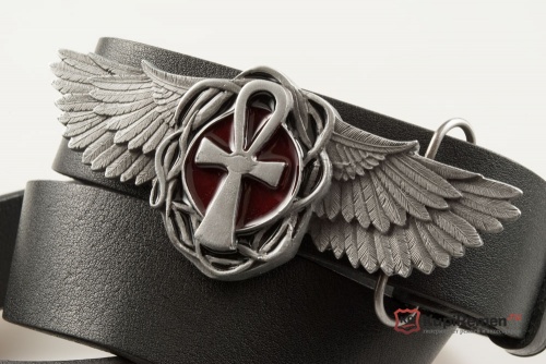 Кожаный ремень с пряжкой "OSIRIAN CROSS & WINGS" - kupiremen.ru