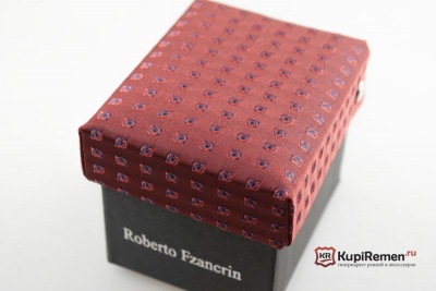 Бордовый узкий галстук в коробке Roberto Fzancrin - kupiremen.ru