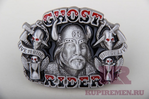 Кожаный ремень с пряжкой "VIKING GHOST RIDER" - kupiremen.ru