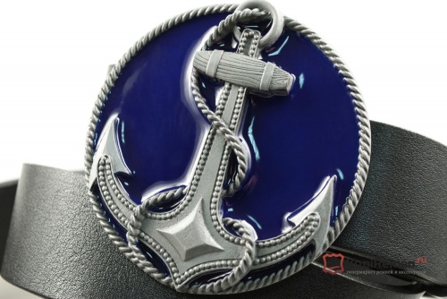 Кожаный ремень с пряжкой "ANCHOR" (якорь) - kupiremen.ru
