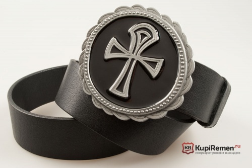 Кожаный ремень с пряжкой "AMON ANKH CROSS" - kupiremen.ru