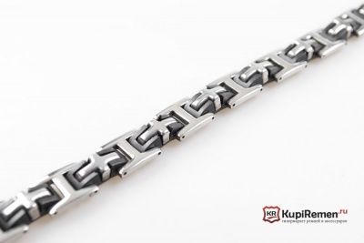 Металлический браслет с силиконовыми вставками, 1 см - kupiremen.ru