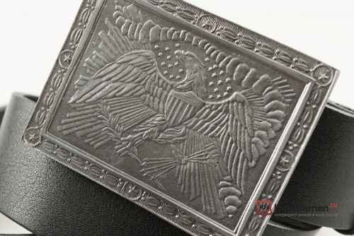 Кожаный ремень с пряжкой "LARGE EAGLE OFFICERS BUCKLE"  - kupiremen.ru
