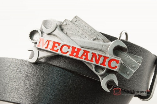 Кожаный ремень с пряжкой "MECHANIC TOOLS" (Механик) 3D - kupiremen.ru