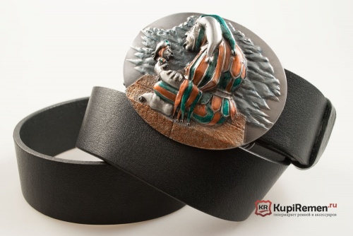 Кожаный ремень с пряжкой "JESTER" (Шут) 3D - kupiremen.ru