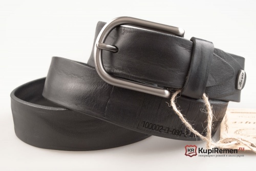 Мужской кожаный ремень для джинс "Штрихкод" - kupiremen.ru