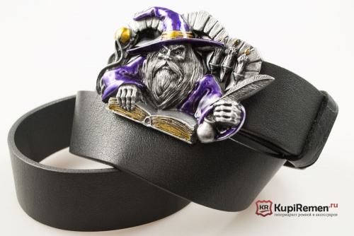 Кожаный ремень с пряжкой "WIZARD" (Волшебник) 3D - kupiremen.ru