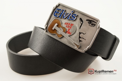 Кожаный ремень с пряжкой "ELVIS - GUITAR" (Гитара Элвиса Пресли) 3D - kupiremen.ru