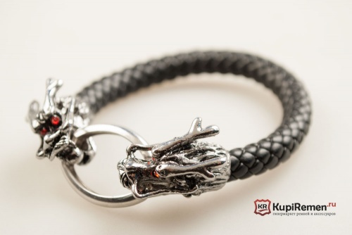 Плетеный браслет Головы драконов RI - kupiremen.ru