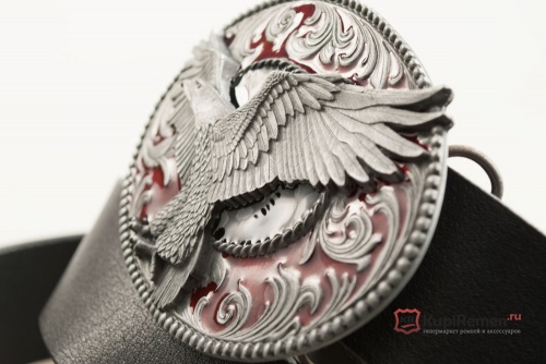 Кожаный ремень с пряжкой "EAGLE" (Орёл) 3D - kupiremen.ru