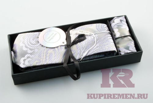 Галстук мужской с платком в подарочной коробке  - kupiremen.ru