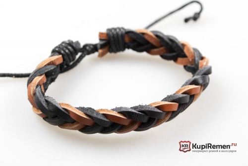 Плетённый браслет косичка из экокожи - kupiremen.ru