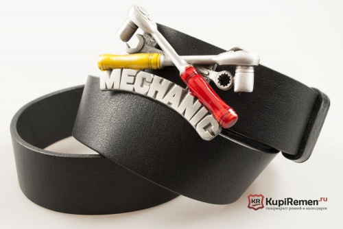 Кожаный ремень с пряжкой "MECHANIC" (Инструменты механика) - kupiremen.ru