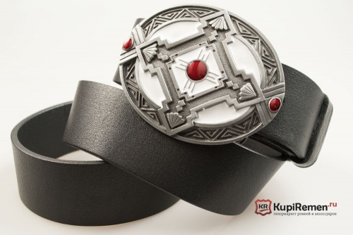 Кожаный ремень с пряжкой "AZTEC DESIGN" (Ацтекский дизайн) - kupiremen.ru