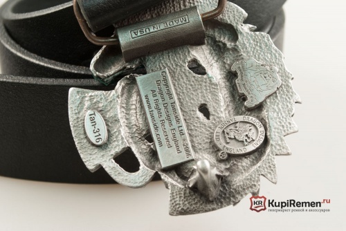 Ремень с пряжкой "Кельтский крест с драконом" 3D - kupiremen.ru
