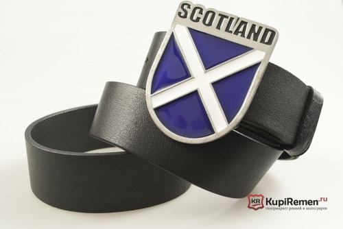 Кожаный ремень с пряжкой "SCOTLAND SHIELD" (Шотландский щит) - kupiremen.ru