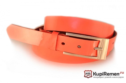 Женский узкий коралловый ремень (2,5 см) - kupiremen.ru
