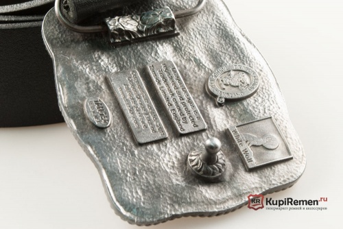 Кожаный ремень с пряжкой "Флаги конфедерации"  - kupiremen.ru