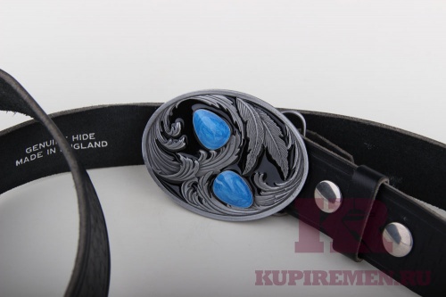 Кожаный ремень с пряжкой "Орнамент" - kupiremen.ru