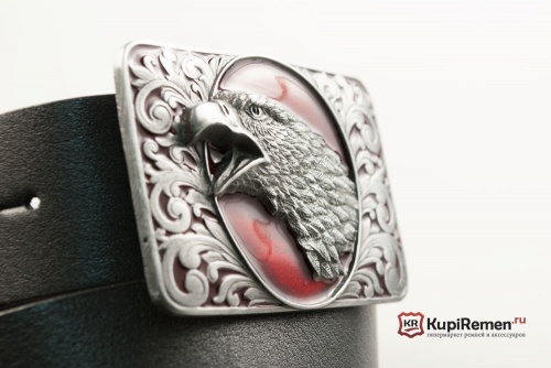 Кожаный ремень с пряжкой "EAGLE HEAD" (Голова орла) 3D - kupiremen.ru