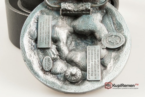 Кожаный ремень с пряжкой "Pirate Skull and mermaids" 3D - kupiremen.ru