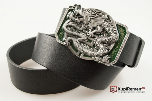 Кожаный ремень с пряжкой "Китайский с драконом" 3D - kupiremen.ru