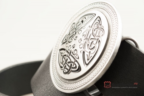 Кожаный ремень с пряжкой "CELTIC DESIGN" (Кельтский узор) - kupiremen.ru