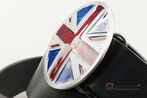 Кожаный ремень с пряжкой "Британский флаг" - kupiremen.ru
