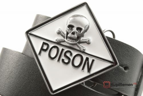 Кожаный ремень с пряжкой "POISON" (Яд) - kupiremen.ru