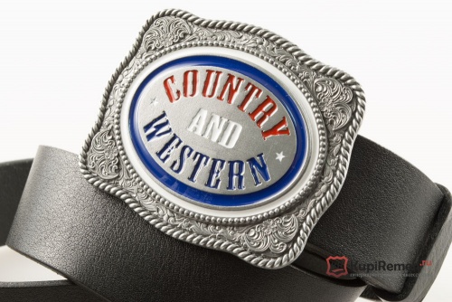 Кожаный ремень с пряжкой "Country and Western"  - kupiremen.ru