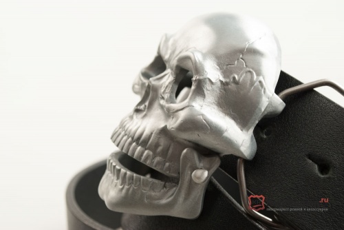 Кожаный ремень с пряжкой "SKULL" (Череп с подвижной челюстью) 3D - kupiremen.ru