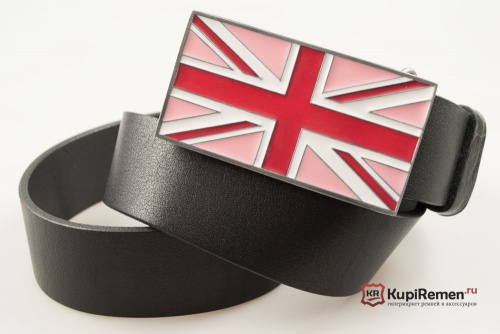Ремень с пряжкой "UNION JACK FLAG" (Английский флаг) - kupiremen.ru