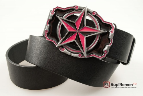Кожаный ремень с пряжкой "NAUTICAL STAR" (Северная звезда) - kupiremen.ru