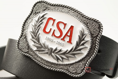 Кожаный ремень с пряжкой "C.S.A." (Гражданская война США) - kupiremen.ru