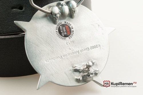 Кожаный ремень с пряжкой "NAUTICAL STAR BLACK - GOLD" (Навигационная звезда) - kupiremen.ru