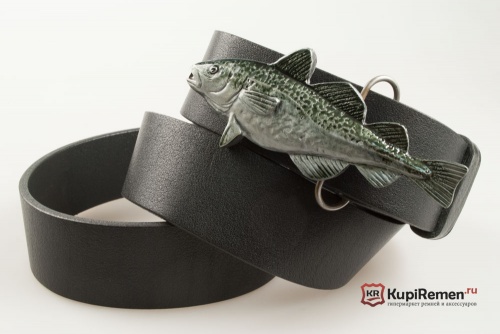 Кожаный ремень с пряжкой "COD" (Треска) - kupiremen.ru